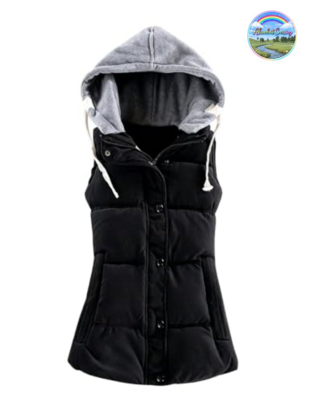 Women's Removable Hood Puffer Vest Quilted Winter Sleeveless Gilet
